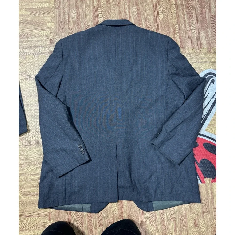 Stein Block Mens‎ Gray Pinstripe Two Piece Suit Blazer Jacket & Pants